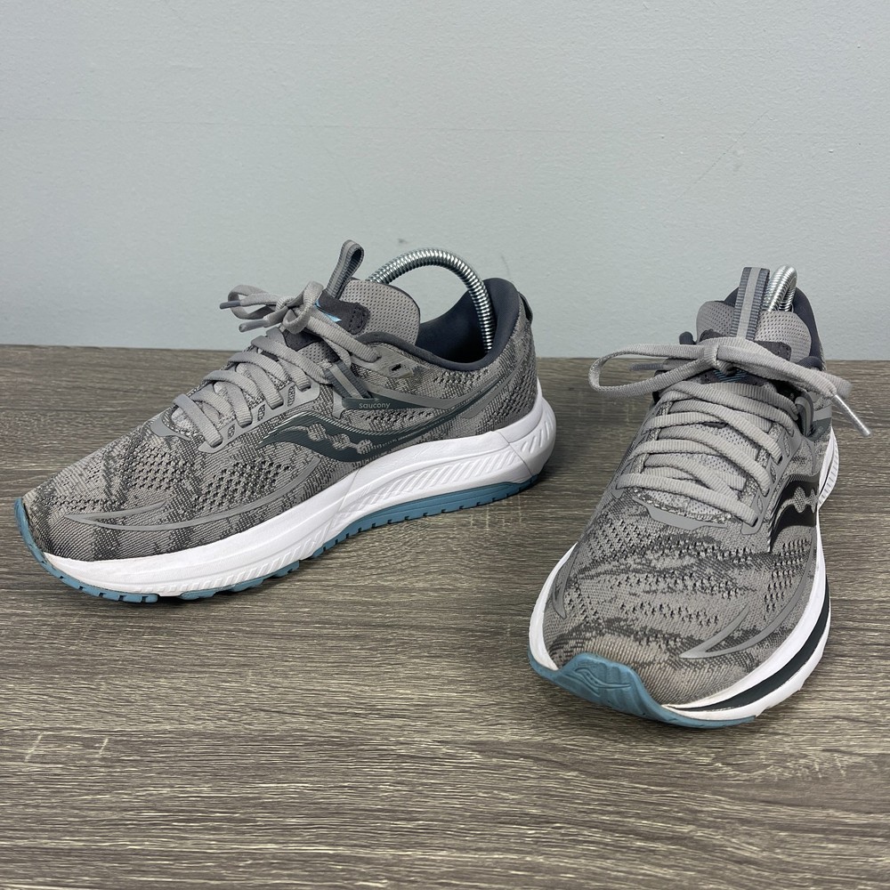 Saucony Omni 21 Womens Shoes Size 8.5 PWR Run Gray White Sneakers S10762-20