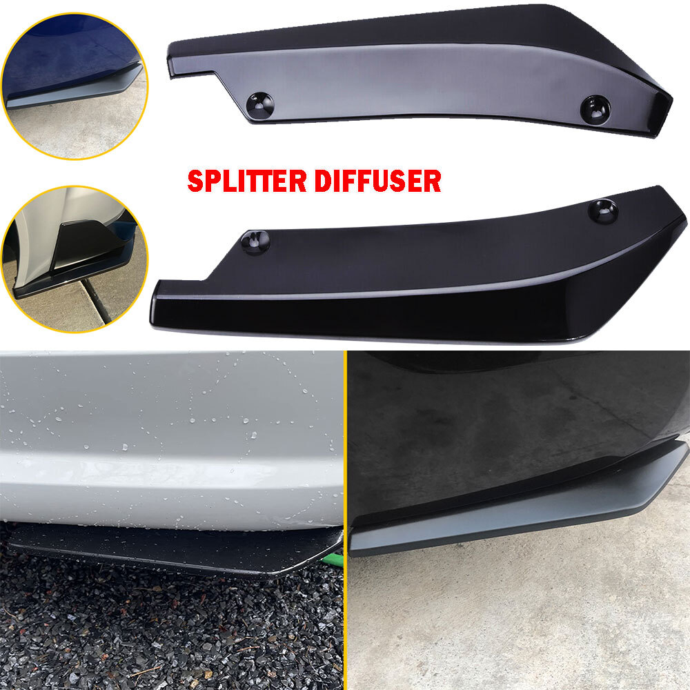 Universal Car Rear Bumper Lips Side Splitter Canard Diffuser Body Spats Spoiler