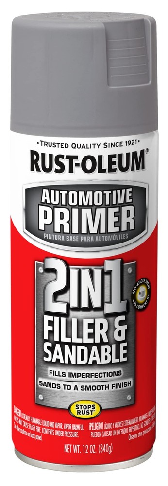 260510 Stops Rust Automotive 2-in-1 Filler & Sandable Primer Spray 12 oz Gray