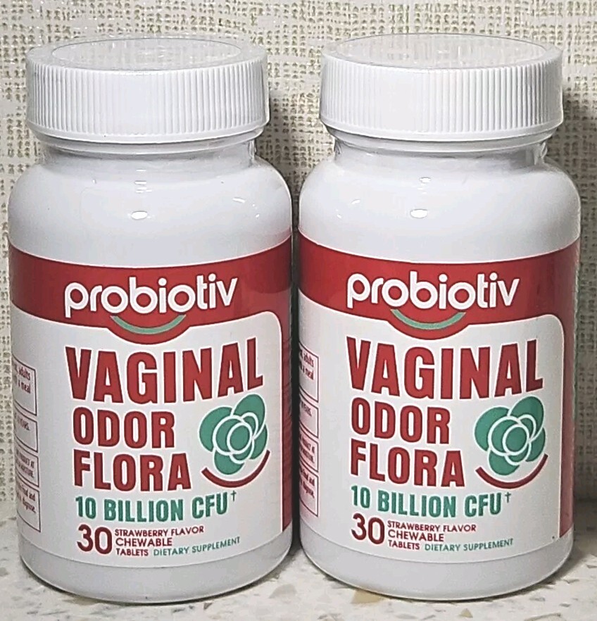 Lot Of 2 Probiotiv Probiotics 10 Billion CFU Vaginal Odor Flora 30 Tablets 11/25