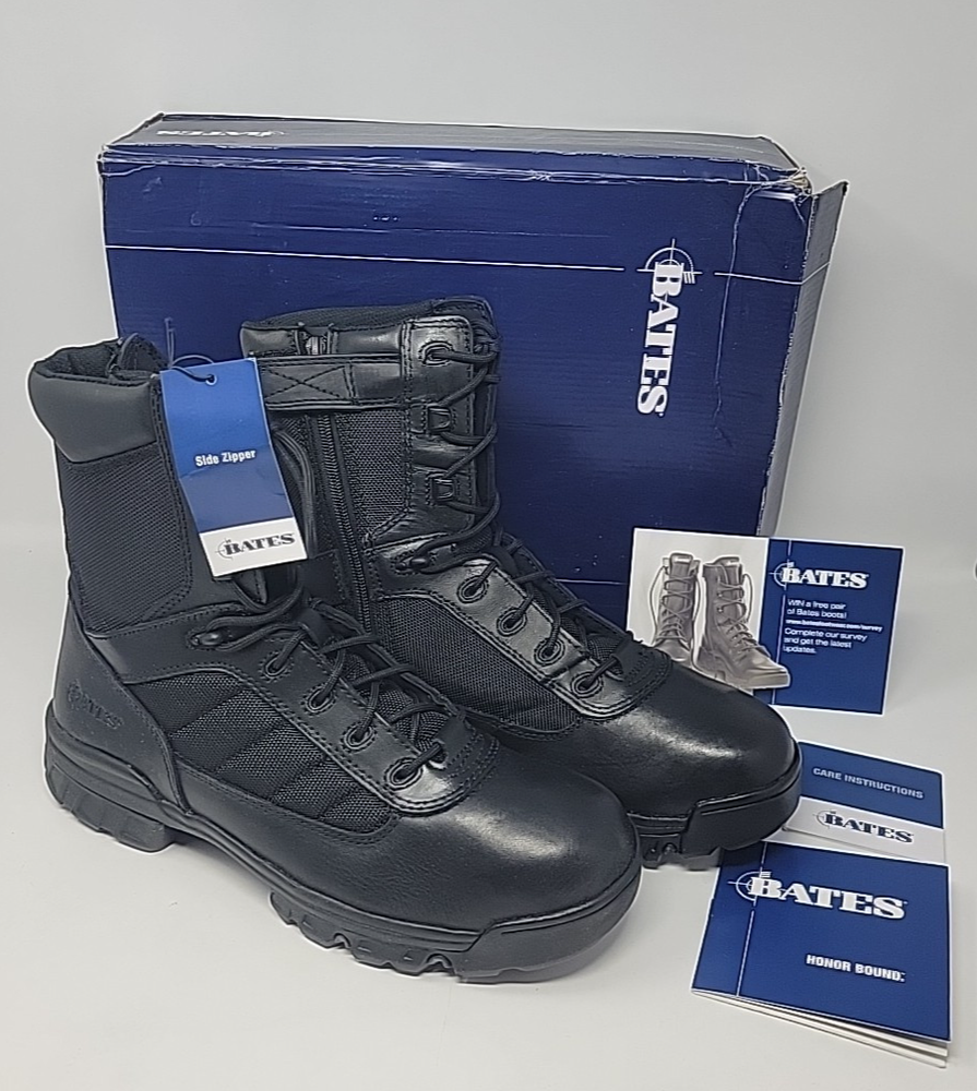 Bates E02261 Black Leather Tactical Sport Side Zip Boot Men's Size 11