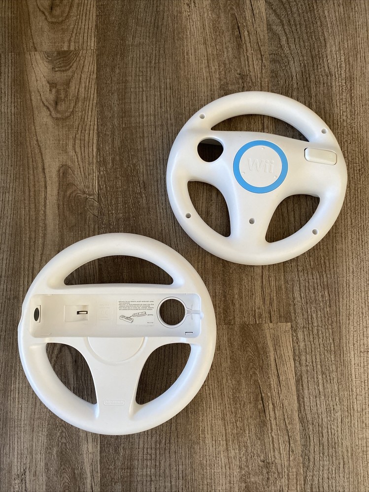 2x Genuine OEM Mario Kart Racing Steering Wheel - Nintendo Wii - Game Controller