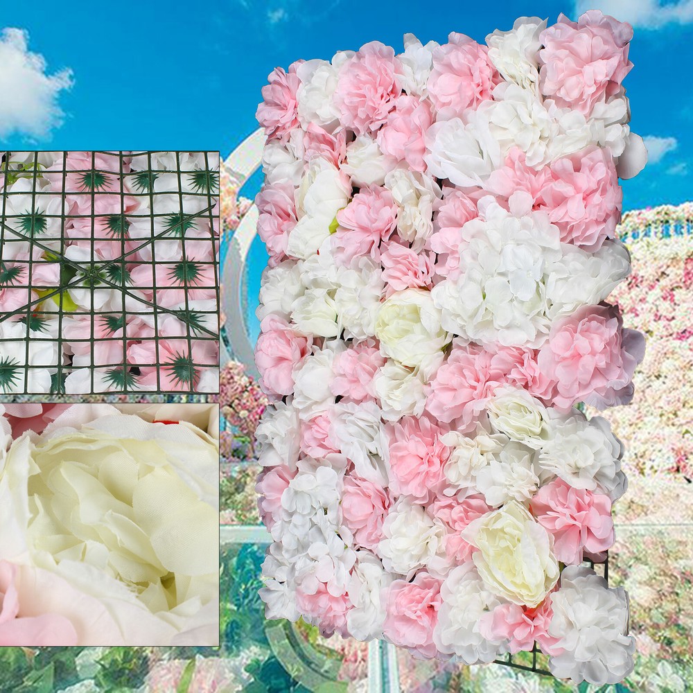 New 6* Artificial Flower Wall Hydrangea Panel Bouquet Wedding Party Home Decor