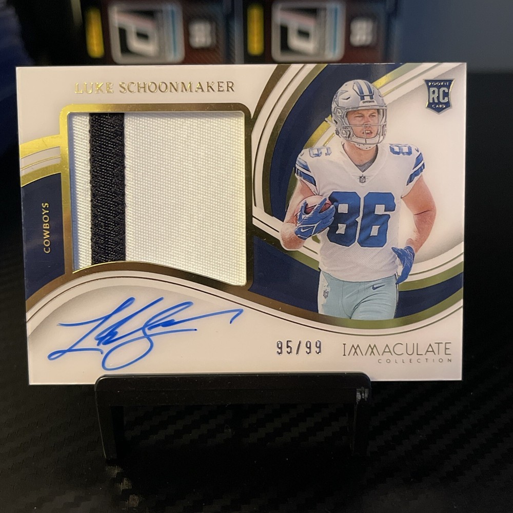LUKE SCHOONMAKER 2023 Immaculate Rookie Patch Auto /99 On Card Cowboys RPA