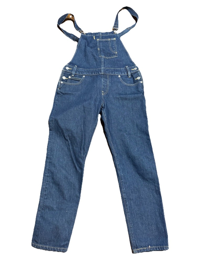 Levi's Women's Denim Overalls Size S 34” Waist Dark Wash Bib Jeans