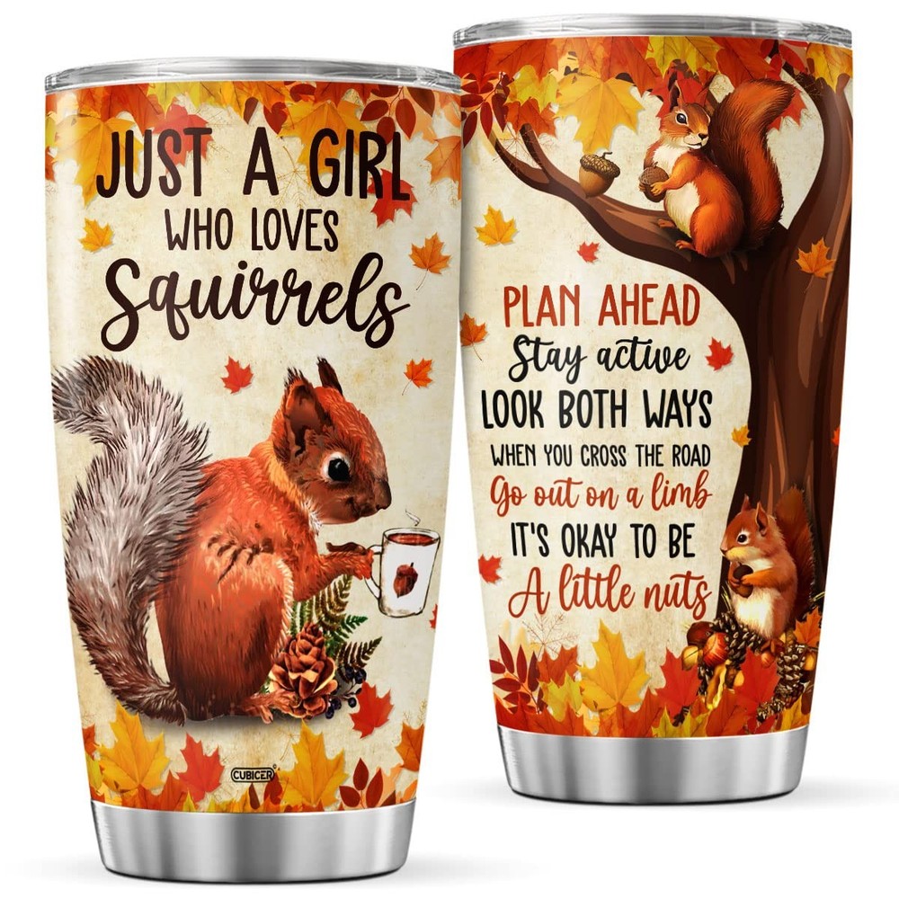 Squirrel Coffee Tumbler 20oz Insulated Stainless Steel Double Wall Travel Mug