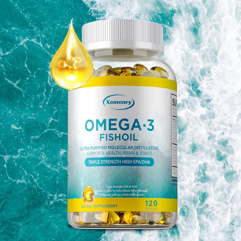 Omega 3 Fish Oil - 3x Strength Highest Potency DHA, EPA, Heart & Brain Support