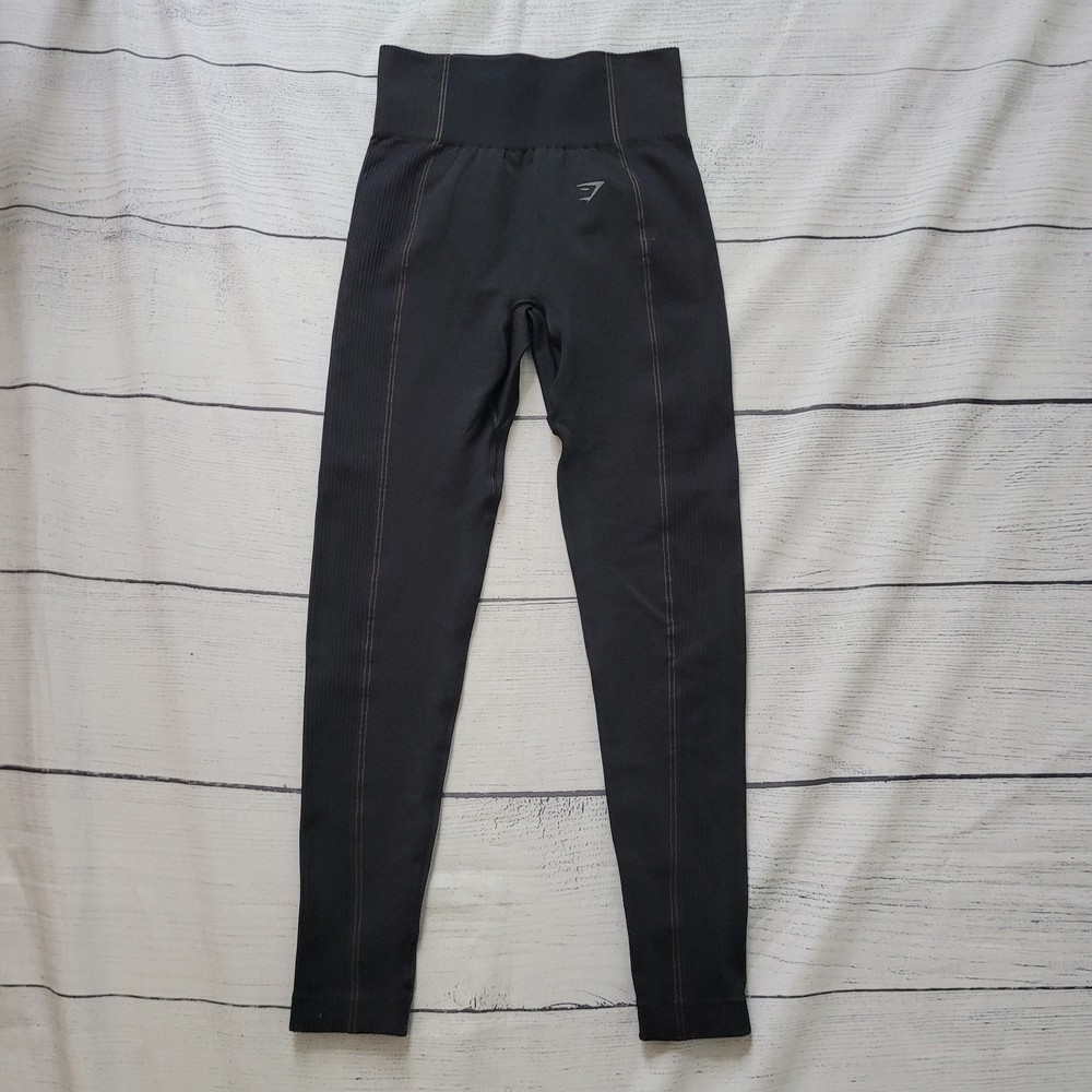 Gymshark EST XS Black Mesh Sculpt Sport Leggings with Curved Seams