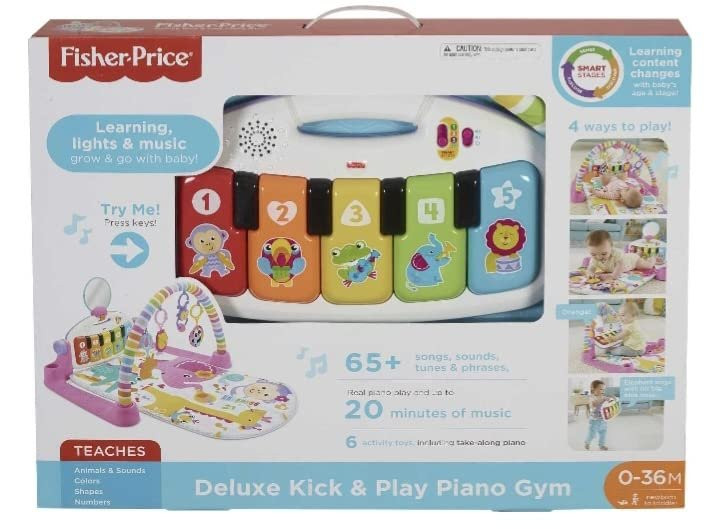 Fisher-Price Pink Deluxe Kick & Play Removable Piano Activity Gym