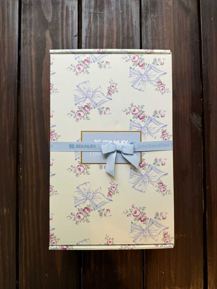 Stanley x Love Shack Fancy Tumbler 20oz Rosa Beaux Holiday Quencher Blue In Hand