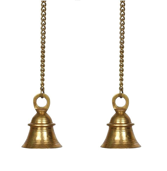 Brass Bell Vintage Bells Antique Solid Wall India Hand Hanging Small Ornate