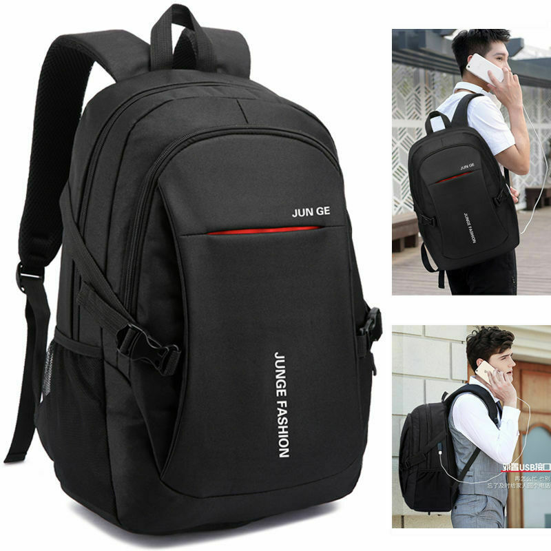 Trendy Black Mens Backpack for Laptop School and Travel