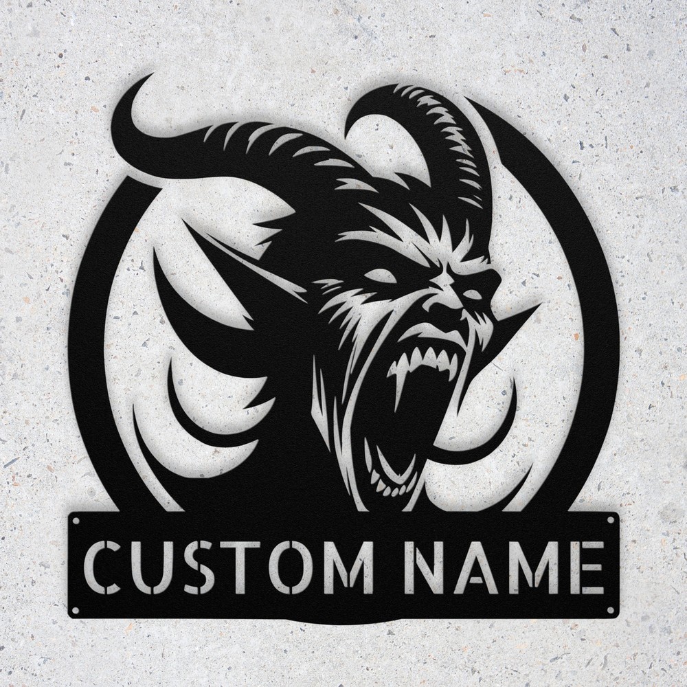 Personalized Screaming Demon Metal Sign Custom Wall Art Decor Signs Gift Ideas
