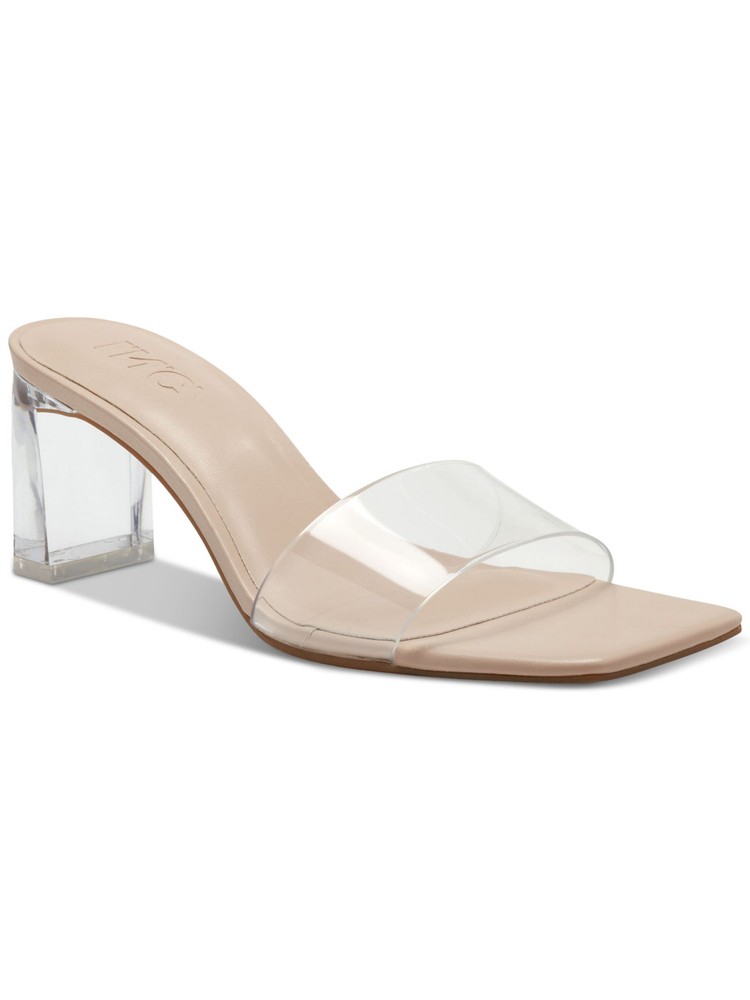 INC Womens Clear Comfort Beyla Open Toe Block Heel Slip On Heeled Sandal 5.5 M