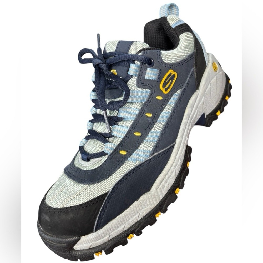 Skechers Women's Size 8.5 Navy & Sky Blue Mesh Leather Sport Sneakers