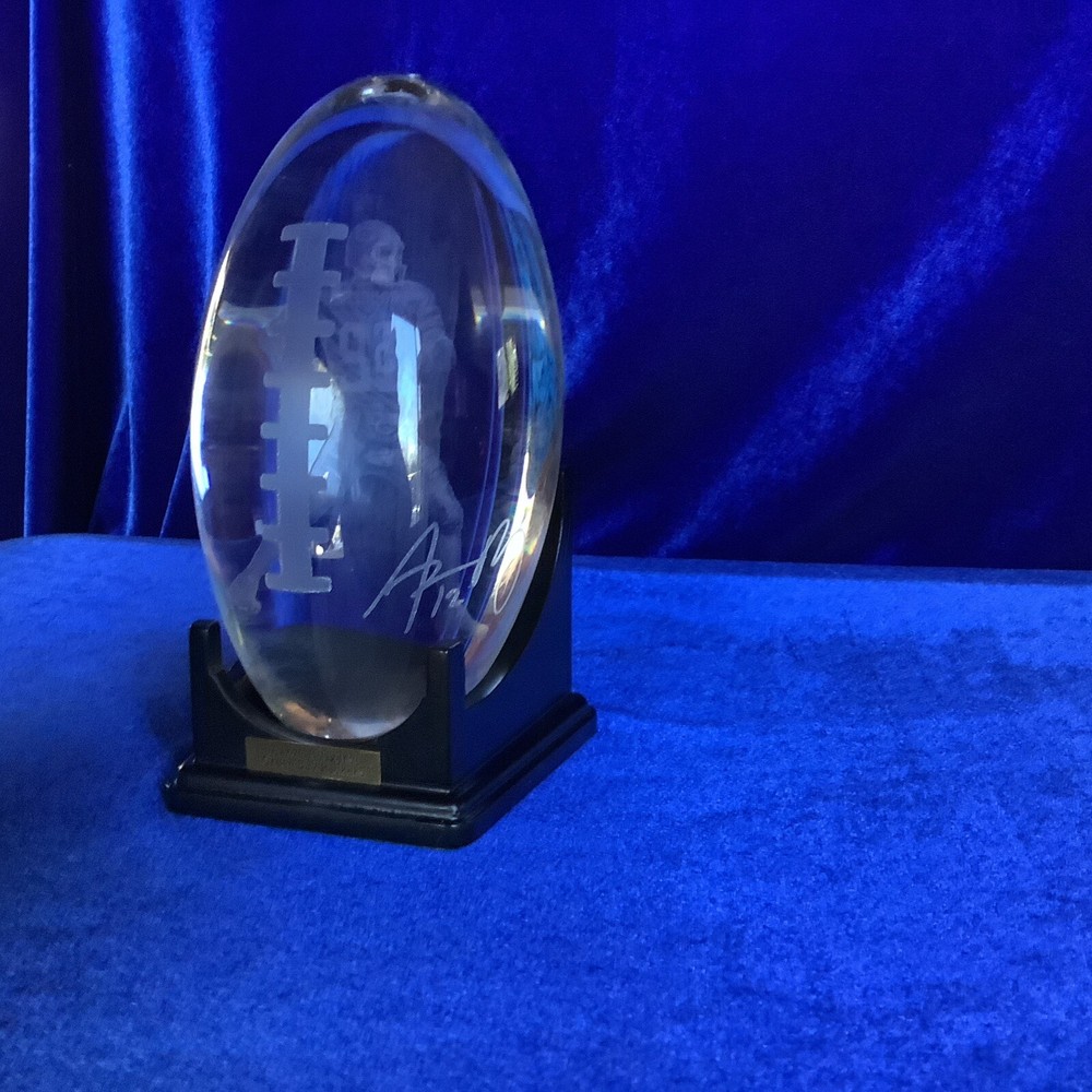 Aaron Rodgers Green Bay Packers Laser Etched Crystal Football Memorabilia