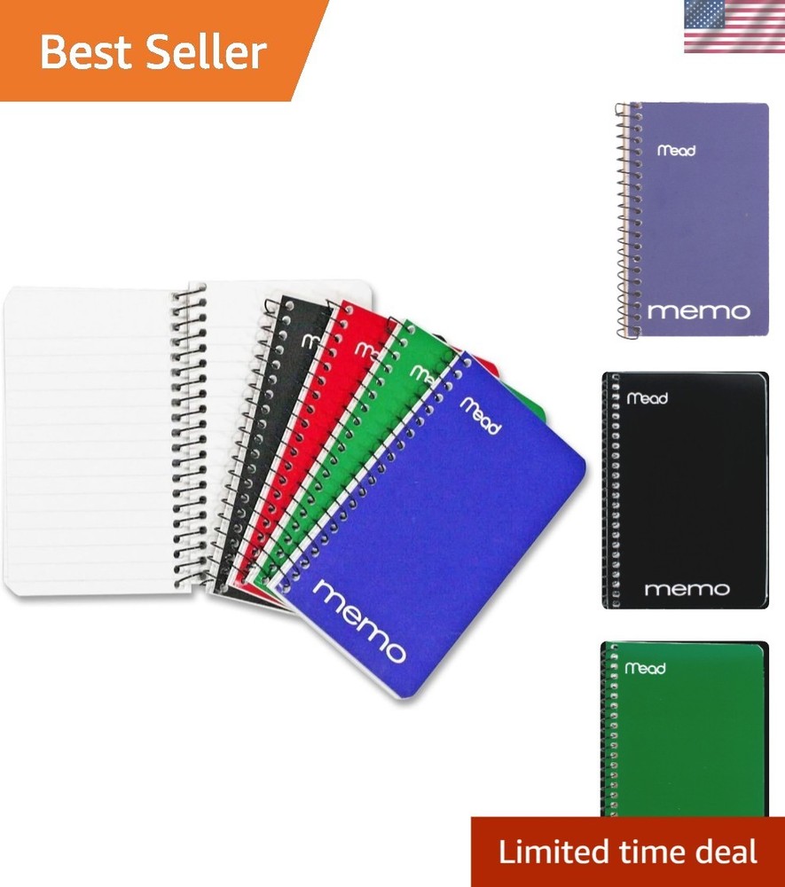 Durable 8-Pack Spiral Notebooks with 60 Sheets Each - Pocket Size Memo Pads