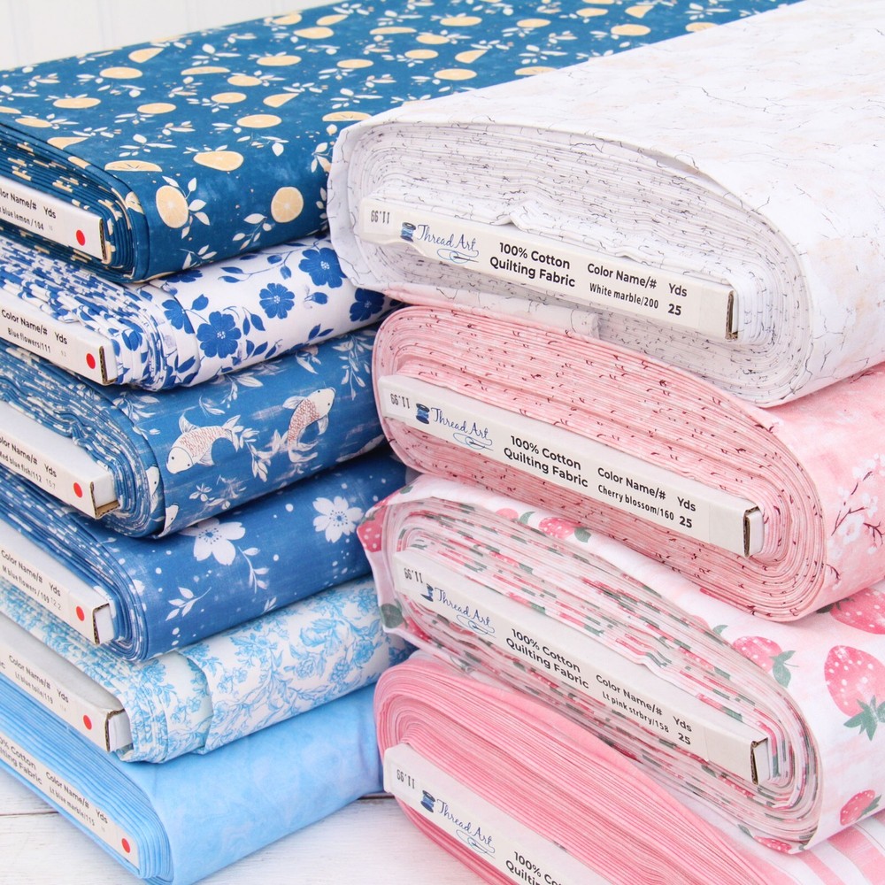 Premium Cotton Quilting Fabric Vintage Prints in 100 Patterns - 10 Yard Cuts