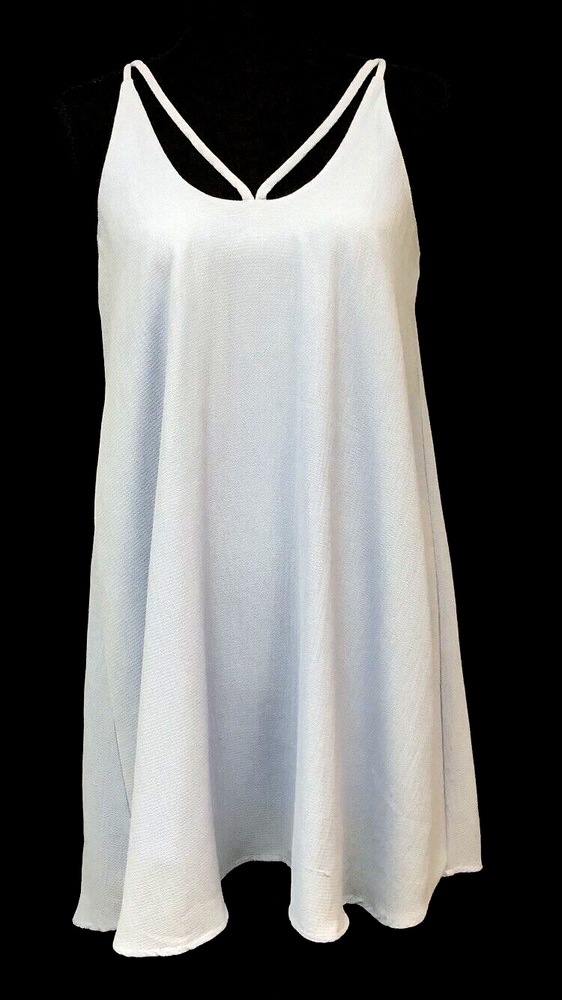 Blue Rain XS Periwinkle Lined Shift Sleeveless Open Back Flowy Dress