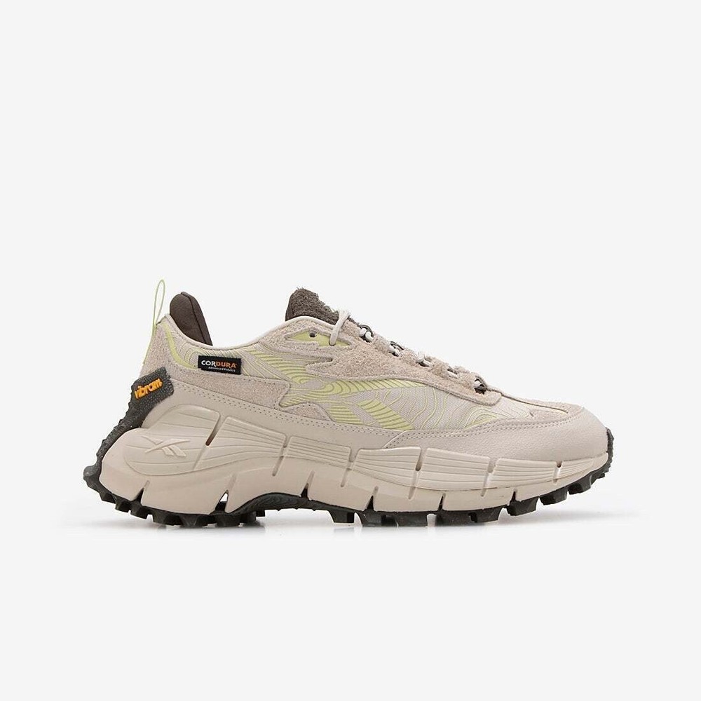 Men Reebok Zig Kinetica 2.5 Edge Trail Running Shoes Size 10 Tan Beige 100033134