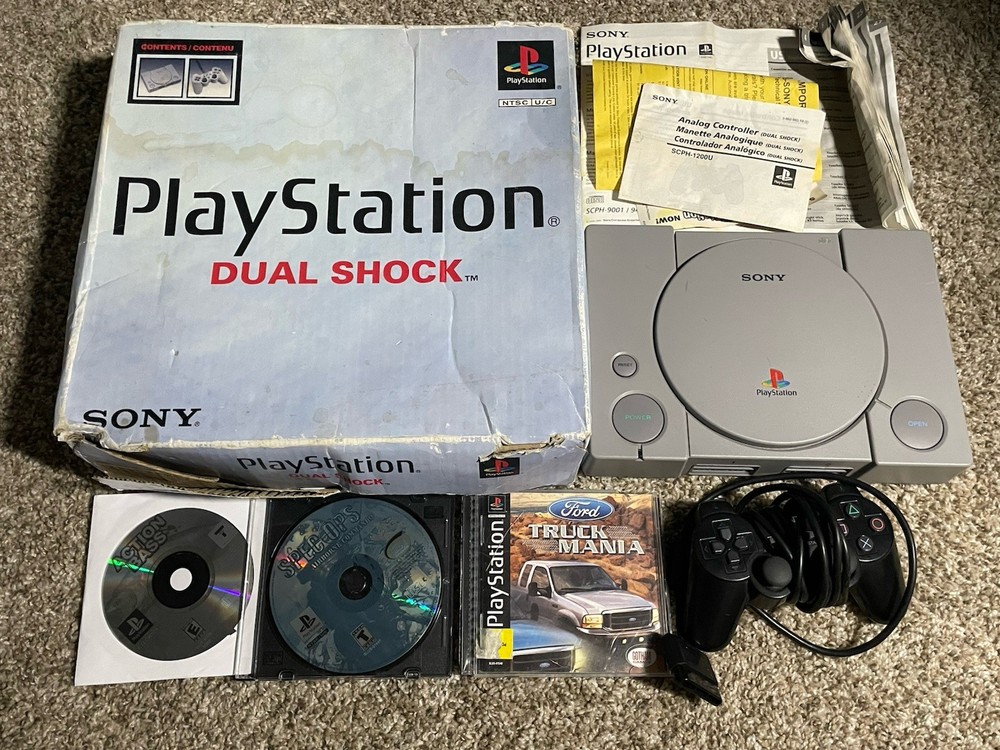 Sony PlayStation 1 PS1 Console Bundle SCPH-9001 CIB Tested Working Original Box