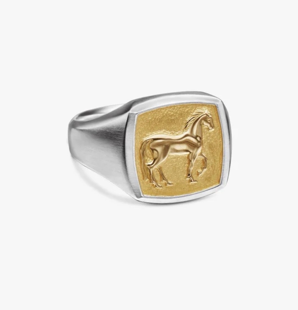 Petrvs Horse Signet Ring Size 8