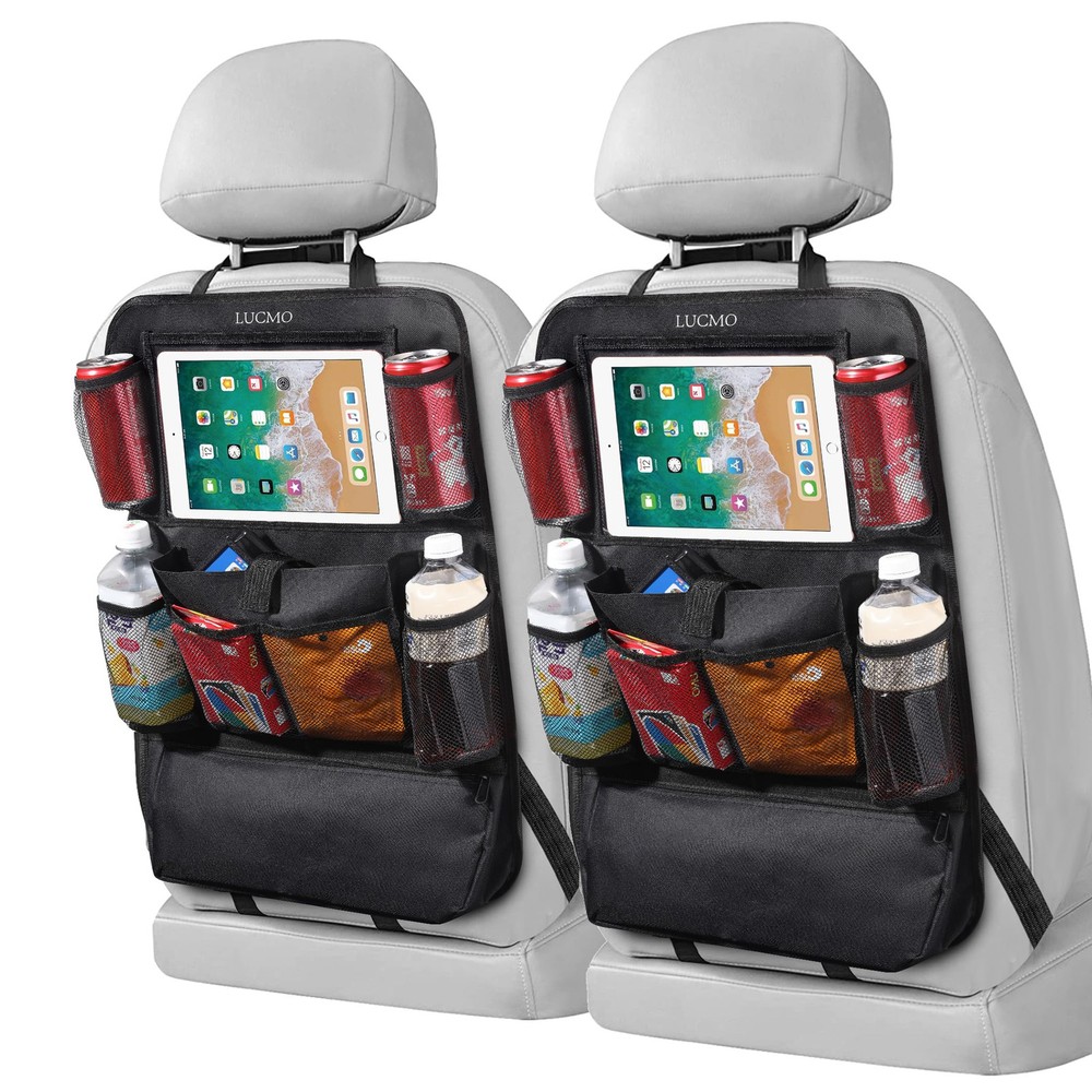 Car Backseat Organizer with Touch Screen Tablet Holder-2 Pcs,9 Storage Pocket...