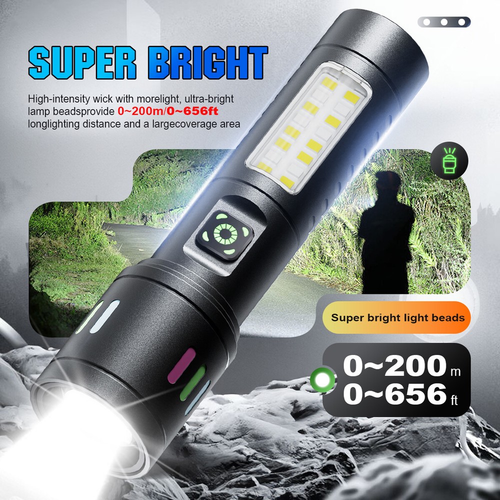 3500000000 Lumen Super Bright Tactical Flashlight Rechargeable LED Work Light