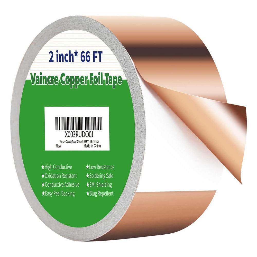 Copper Tape Conductive Adhesive Foil Taper (2inch X 66 Ft) Copper Foi...