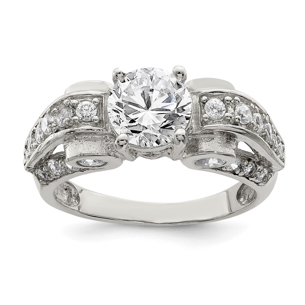 925 Sterling Silver Fancy Cubic Zirconia Ring Size 6