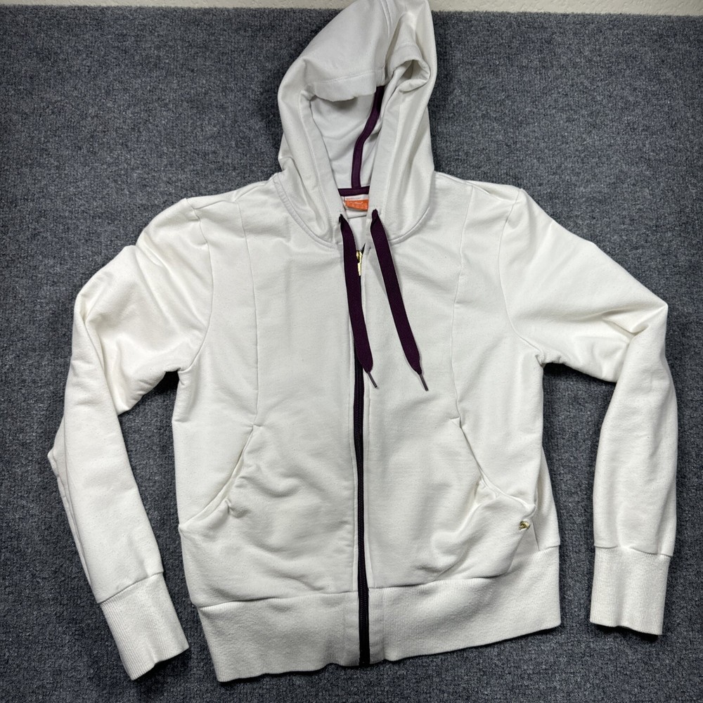 Puma Women’s White Medium Zip Hoodie with Logo and Pockets