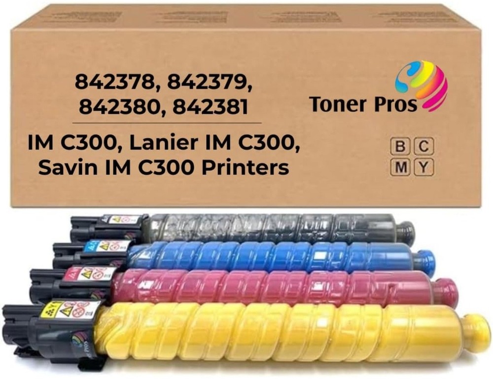 Toner Cartridge for Lanier Savin IMC300 IMC400 IM C300 IM C400 842378-842381