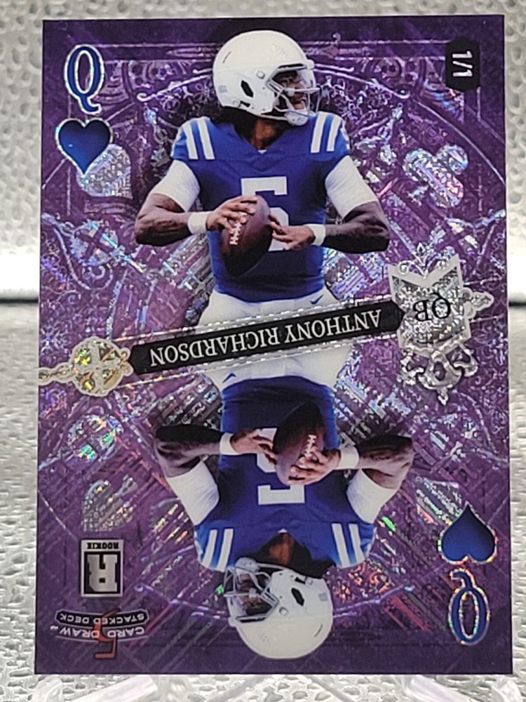 2023 Anthony Richardson Wild Card 5 Card Draw QueenofHearts Purple Mirror 1/1🔥