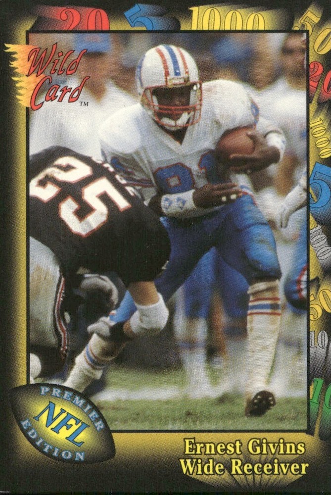 1991 Wild Card Ernest Givins Houston Oilers #19 Football Card  