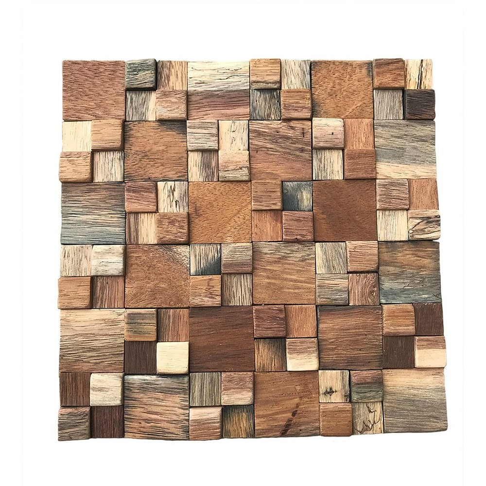 Belmont Boat Wood Mosaic Wall Tile 11 7/8