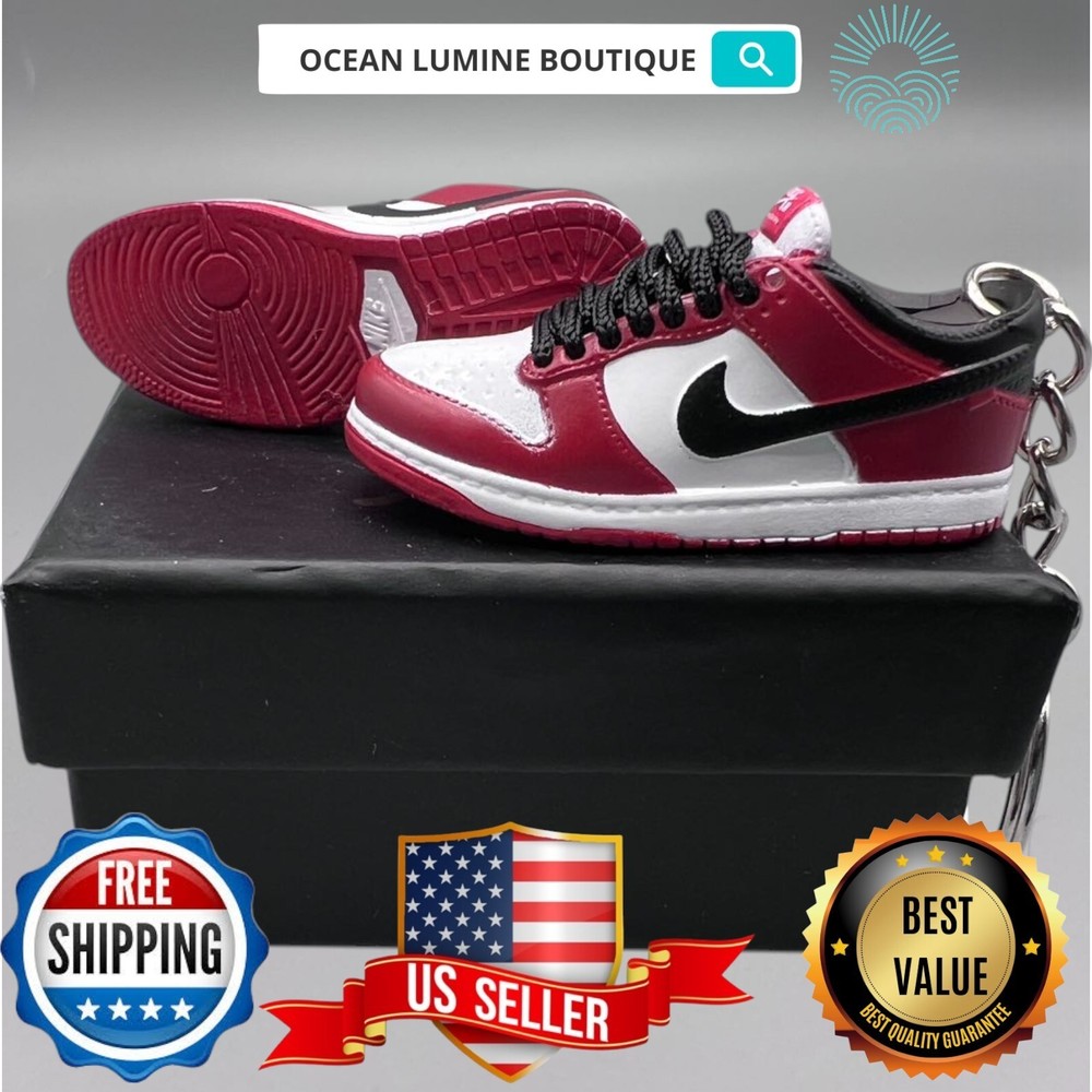 SB DUNK 3D Mini Sneaker Keychain, Jordan Sneaker Collectible, Box Options