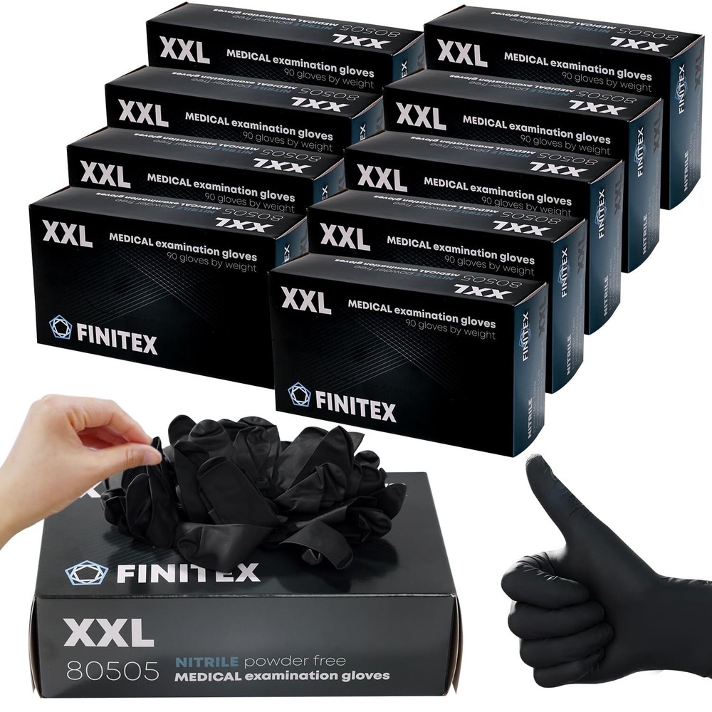 Black Nitrile Disposable Medical Exam Gloves 5 mil Powder-free Latex-Free 100...