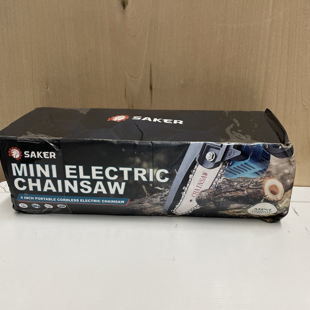 Saker 4'' Mini Chainsaw,Portable Electric Chainsaw Cordless,Handheld Chain Saw P