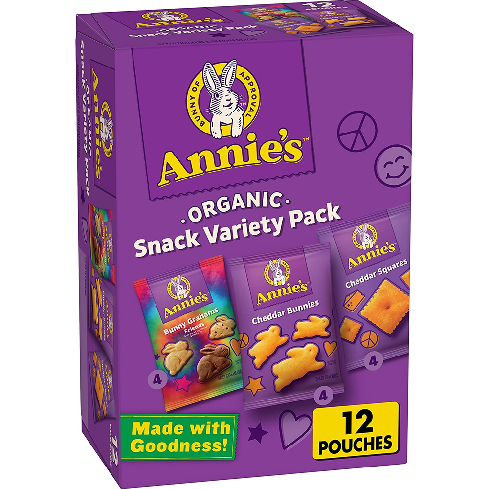Annie'S Organic Variety Pack, Cheddar Bunnies, Bunny Grahams and Cheddar Squares