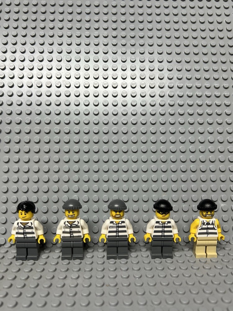 LEGO City Lot of 7 Robber Minifigures (one with cracked torso)