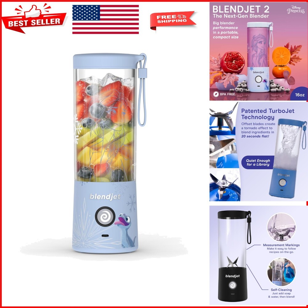 Portable 16oz USB-C Rechargeable Smoothie Blender with Self-Cleaning Lightweight Design