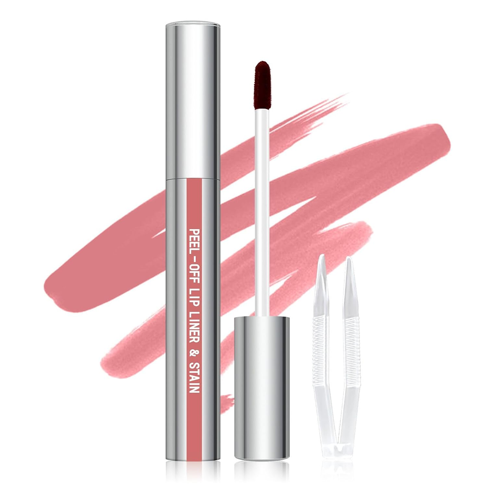 Peel off Lip Liner Stain, Long Wear Tattoo Lip Liner with Tweezer, Peel off Lip