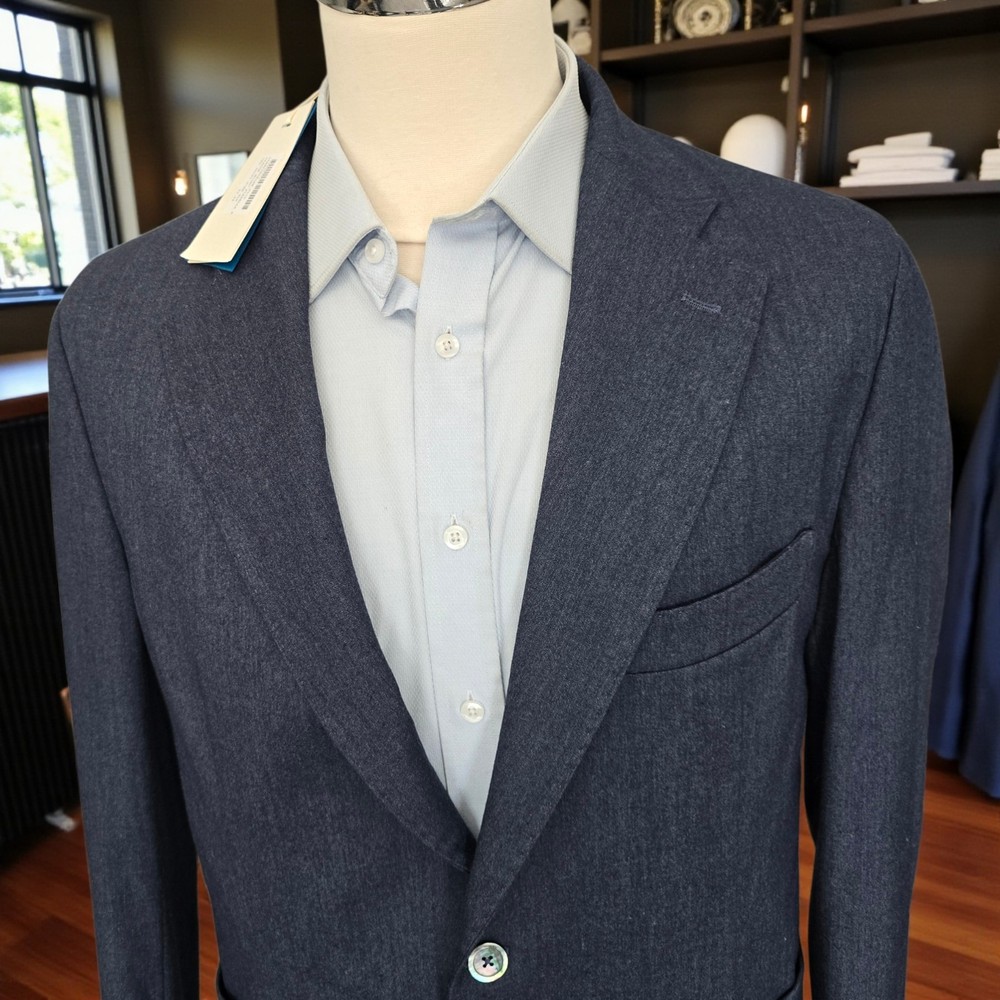 New Fefe Napoli Blazer 46r Slim Fit 56IT  Unstructured Navy Mop Dual Vent