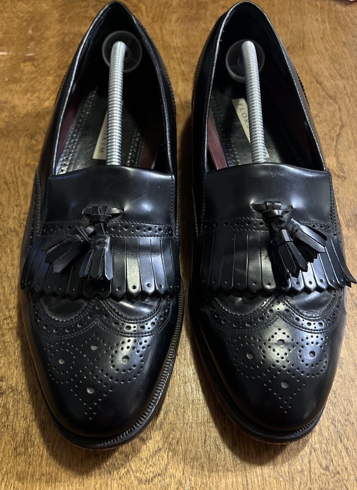 Florsheim Loafers Brinson Shoes Mens Size 12 Wingtip Kiltie Tassel Black