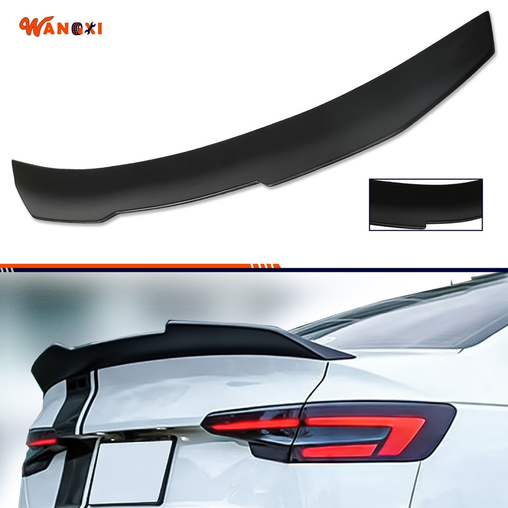 Matte Black Rear Trunk Spoiler Wing For 2017-24 Audi A4 S4 B9 Sedan Models High