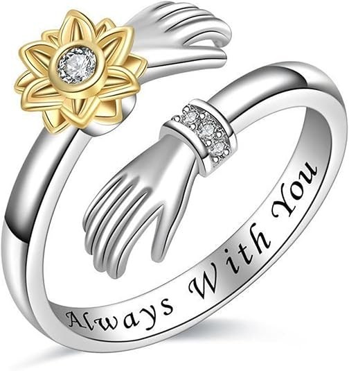1PC  Hug Ring for Women Hugging Hands Open Ring Promise Ring for Couple Women Me
