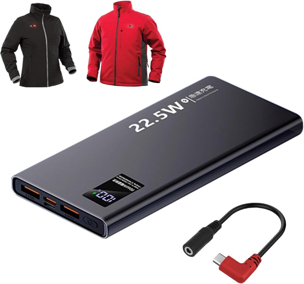 12V QC3.0 Heated Jacket Battery with Type-C PD Power Bank Adapter  