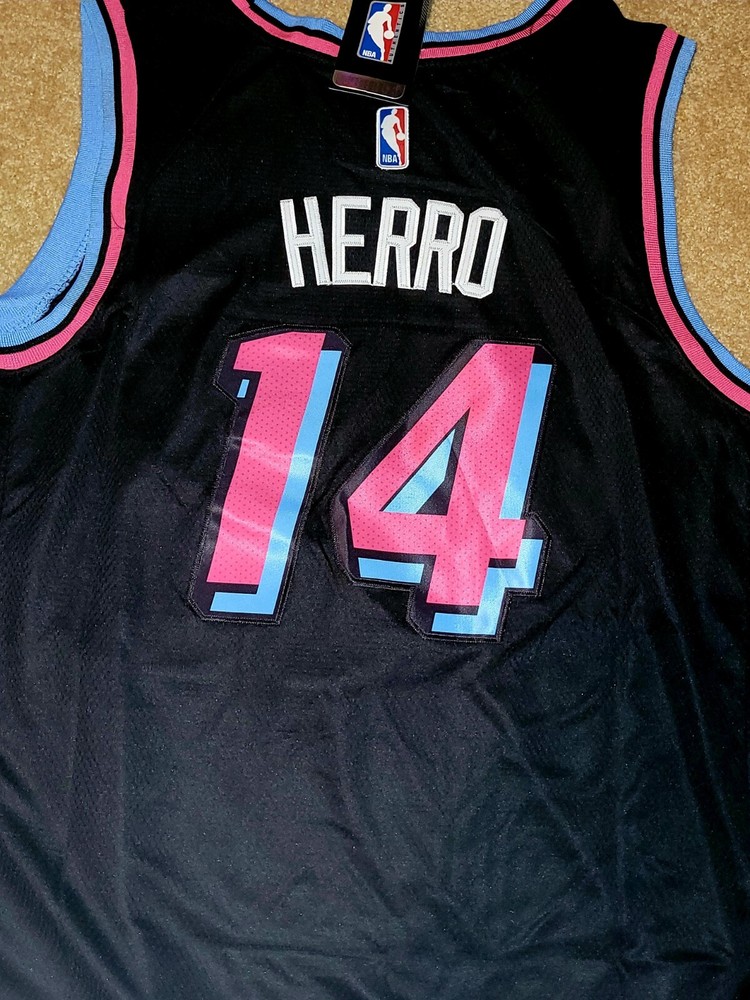 Miami Heat Tyler Herro Jersey Black  Men's Size 52 replica
