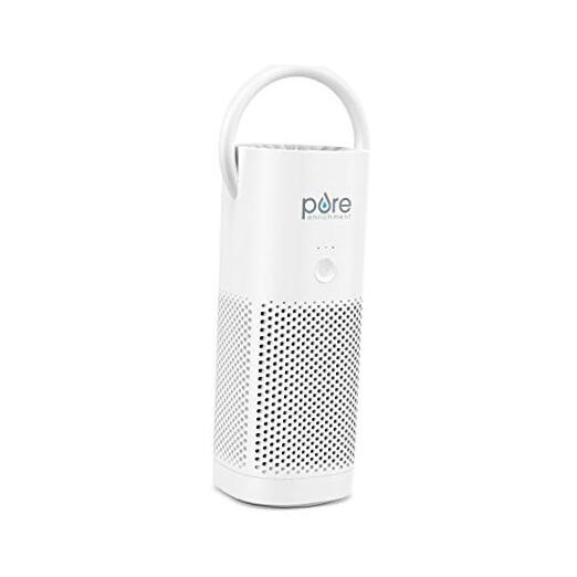 PureZone Mini Portable Air Purifier - True HEPA Filter Cleans Air, Helps White
