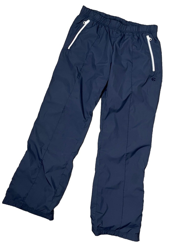 Y2K Vintage Old Navy Track Pants Zip Leg Pocket Blue Women Medium Athletic Gorp